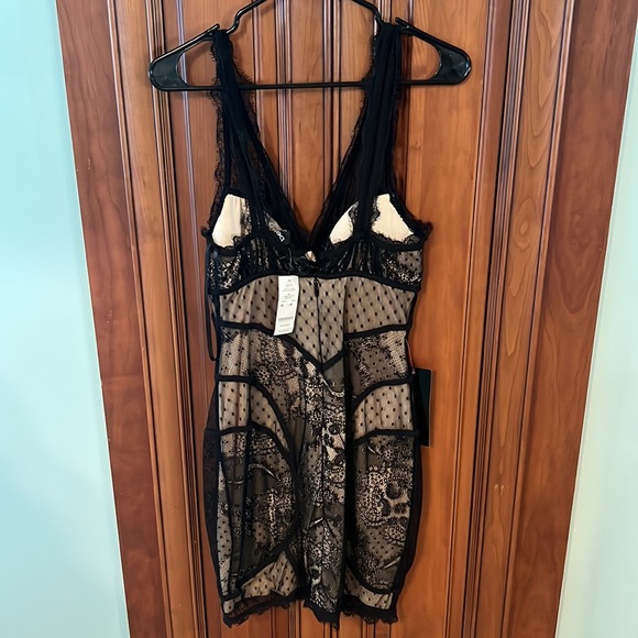 Bebe Size Medium Black Lace Cocktail Dress - Picture 3 of 4